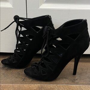 Chinese Laundry Black Lace-Up Heels